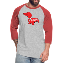Load image into Gallery viewer, &quot;Big Red Dog&quot; Baseball T-Shirt - heather gray/red
