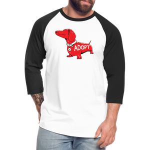 "Big Red Dog" Baseball T-Shirt - white/black