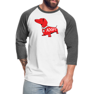 "Big Red Dog" Baseball T-Shirt - white/charcoal