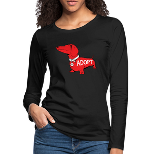 "Big Red Dog" Contoured Premium Long Sleeve T-Shirt - black