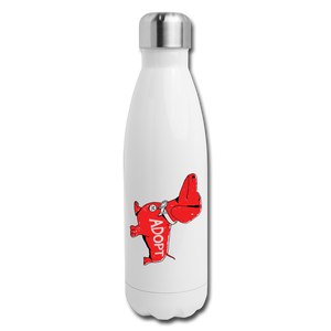 "Big Red Dog" Stainless Steel Water Bottle - white