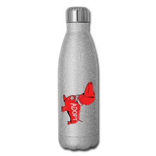 Load image into Gallery viewer, &quot;Big Red Dog&quot; Stainless Steel Water Bottle - silver glitter