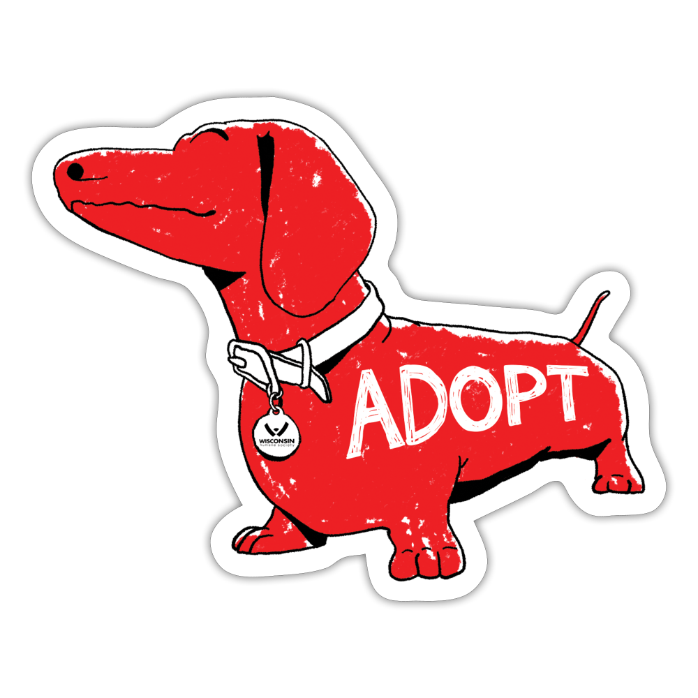 "Big Red Dog" Sticker - white matte