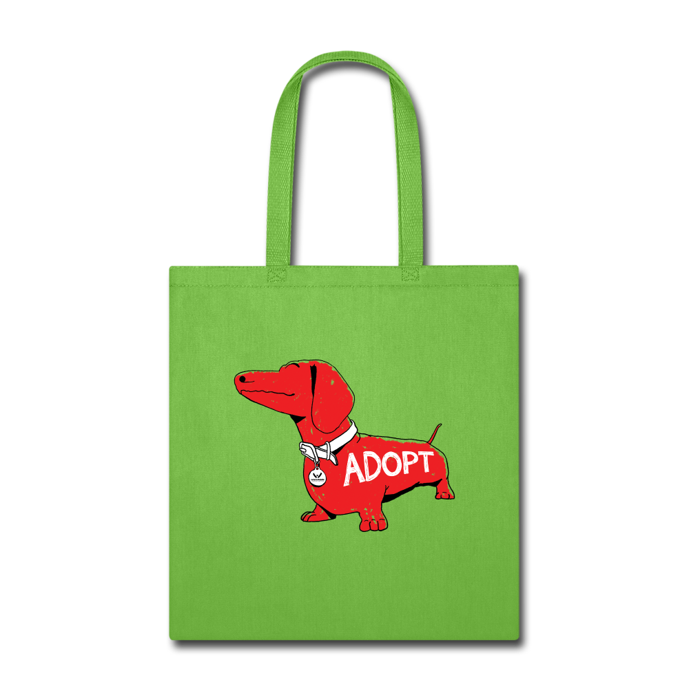 "Big Red Dog" Tote Bag - lime green