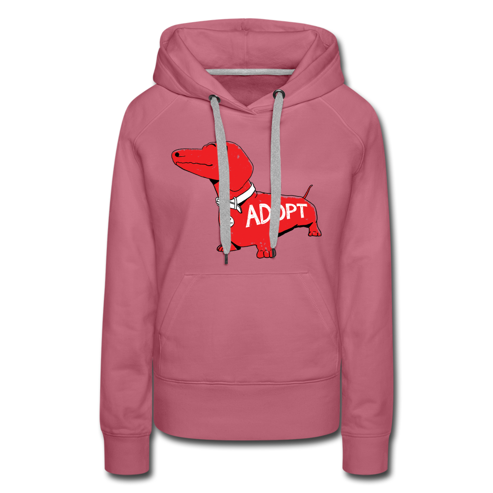 "Big Red Dog" Contoured Premium Hoodie - mauve