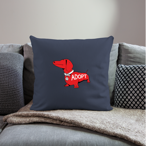 "Big Red Dog" Throw Pillow Cover 18” x 18” - navy