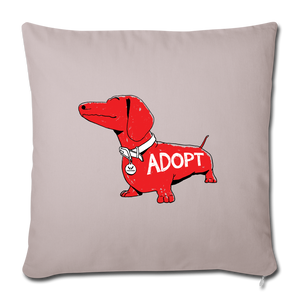 "Big Red Dog" Throw Pillow Cover 18” x 18” - light taupe