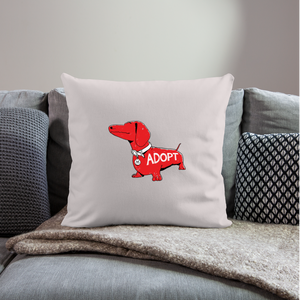 "Big Red Dog" Throw Pillow Cover 18” x 18” - light taupe
