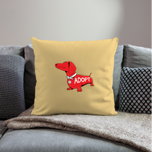 Load image into Gallery viewer, &quot;Big Red Dog&quot; Throw Pillow Cover 18” x 18” - washed yellow