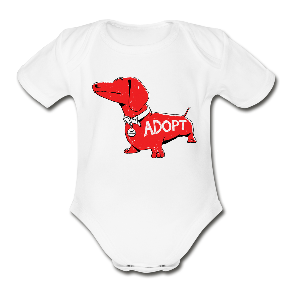 
                  
                    "Big Red Dog" Organic Short Sleeve Baby Bodysuit - white
                  
                