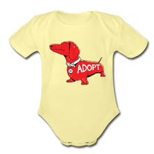 Load image into Gallery viewer, &quot;Big Red Dog&quot; Organic Short Sleeve Baby Bodysuit - washed yellow