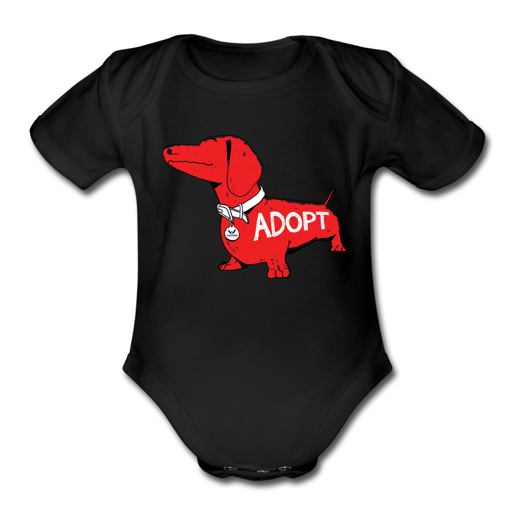 
                  
                    "Big Red Dog" Organic Short Sleeve Baby Bodysuit - black
                  
                