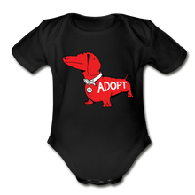 Load image into Gallery viewer, &quot;Big Red Dog&quot; Organic Short Sleeve Baby Bodysuit - black