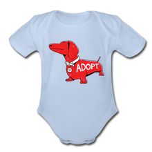 Load image into Gallery viewer, &quot;Big Red Dog&quot; Organic Short Sleeve Baby Bodysuit - sky