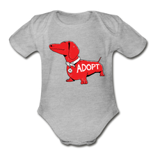 Load image into Gallery viewer, &quot;Big Red Dog&quot; Organic Short Sleeve Baby Bodysuit - heather grey