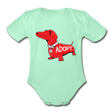 Load image into Gallery viewer, &quot;Big Red Dog&quot; Organic Short Sleeve Baby Bodysuit - light mint