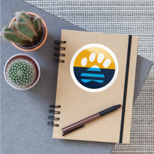 Load image into Gallery viewer, MKE Flag Paw Sticker - white glossy