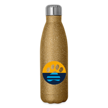 Load image into Gallery viewer, MKE Flag Paw Insulated Stainless Steel Water Bottle - gold glitter