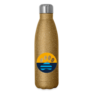 MKE Flag Paw Insulated Stainless Steel Water Bottle - gold glitter