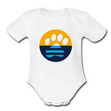 Load image into Gallery viewer, MKE Flag Paw Organic Short Sleeve Baby Bodysuit - white
