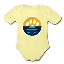 Load image into Gallery viewer, MKE Flag Paw Organic Short Sleeve Baby Bodysuit - washed yellow