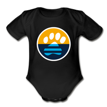 Load image into Gallery viewer, MKE Flag Paw Organic Short Sleeve Baby Bodysuit - black