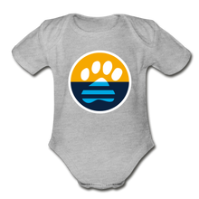 Load image into Gallery viewer, MKE Flag Paw Organic Short Sleeve Baby Bodysuit - heather grey