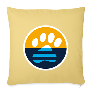 MKE Flag Paw Throw Pillow Cover 18” x 18” - washed yellow