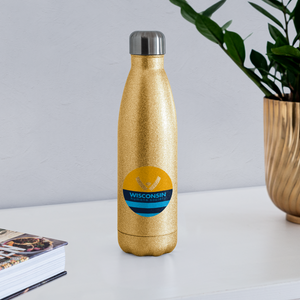 WHS x MKE Flag Insulated Stainless Steel Water Bottle - gold glitter