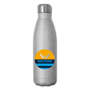 WHS x MKE Flag Insulated Stainless Steel Water Bottle - silver glitter