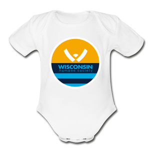 WHS x MKE Flag Organic Short Sleeve Baby Bodysuit - white
