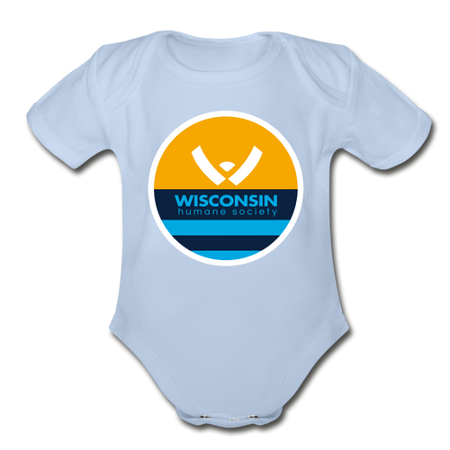 WHS x MKE Flag Organic Short Sleeve Baby Bodysuit - sky