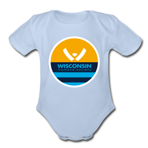 WHS x MKE Flag Organic Short Sleeve Baby Bodysuit - sky