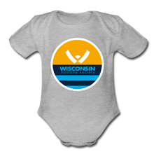 Load image into Gallery viewer, WHS x MKE Flag Organic Short Sleeve Baby Bodysuit - heather grey