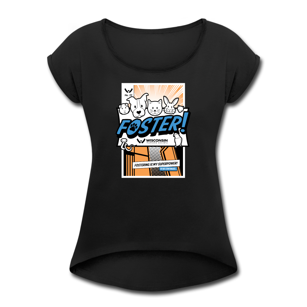 
                  
                    Foster Comic Roll Cuff T-Shirt - black
                  
                