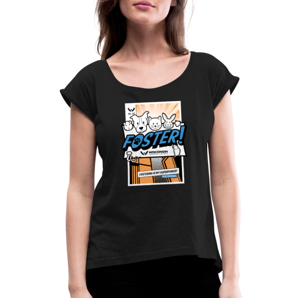 
                  
                    Foster Comic Roll Cuff T-Shirt - black
                  
                