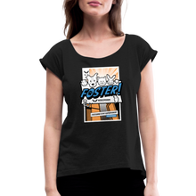 Load image into Gallery viewer, Foster Comic Roll Cuff T-Shirt - black