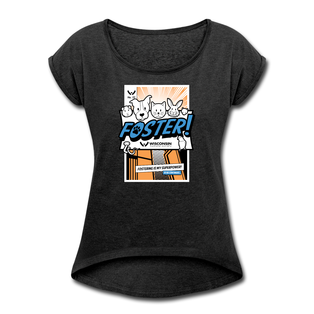 
                  
                    Foster Comic Roll Cuff T-Shirt - heather black
                  
                