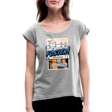 Load image into Gallery viewer, Foster Comic Roll Cuff T-Shirt - heather gray