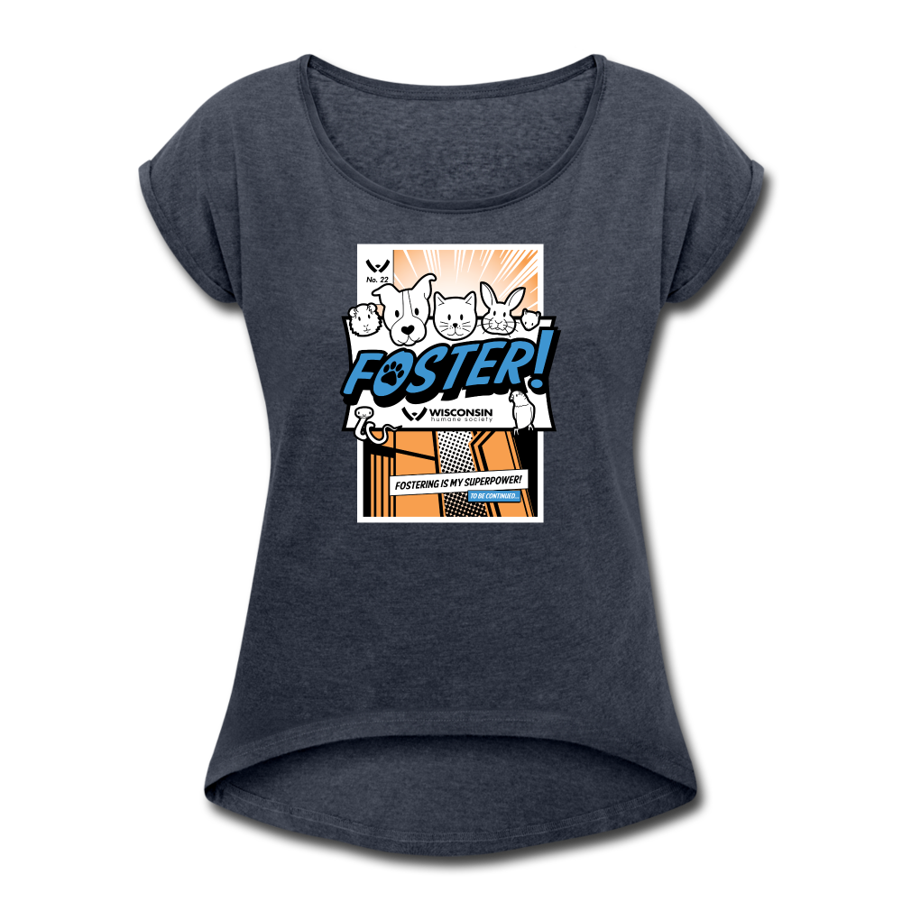 
                  
                    Foster Comic Roll Cuff T-Shirt - navy heather
                  
                