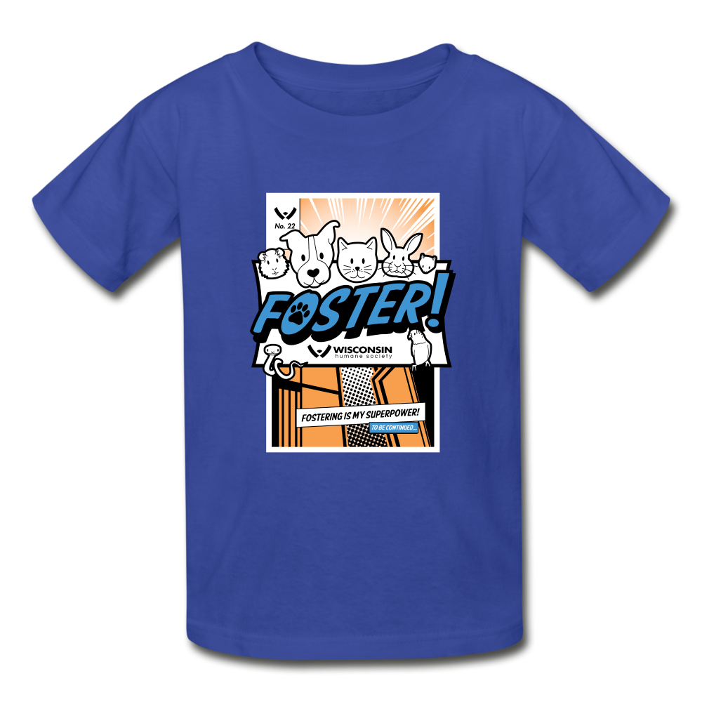 Foster Comic Hanes Youth Tagless T-Shirt - royal blue