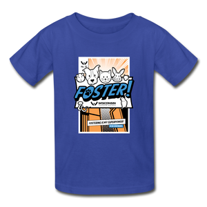Foster Comic Hanes Youth Tagless T-Shirt - royal blue
