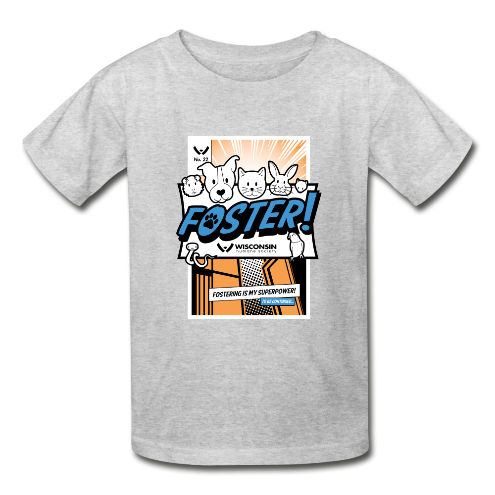 Foster Comic Hanes Youth Tagless T-Shirt - heather gray