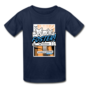 Foster Comic Hanes Youth Tagless T-Shirt - navy