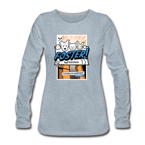 Foster Comic Contoured Premium Long Sleeve T-Shirt - heather ice blue
