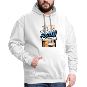 Foster Comic Contrast Hoodie - white/gray