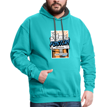 Load image into Gallery viewer, Foster Comic Contrast Hoodie - scuba blue/asphalt