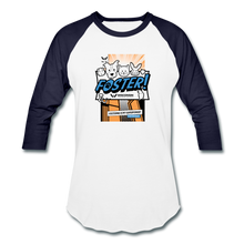 Load image into Gallery viewer, Foster Comic Baseball T-Shirt - white/navy