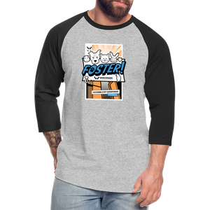 Foster Comic Baseball T-Shirt - heather gray/black