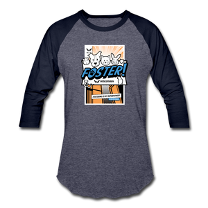 Foster Comic Baseball T-Shirt - heather blue/navy
